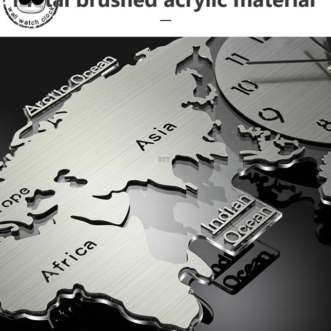 Iso maailmankartta seinäkello keittiöön