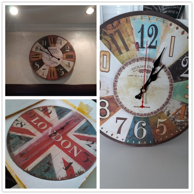 Trooppinen seinäkello vihreillä lehtikuvioilla