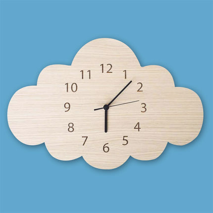 Pilven muotoinen puinen lasten seinäkello