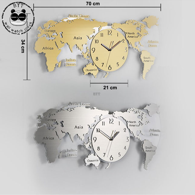 Iso maailmankartta seinäkello keittiöön