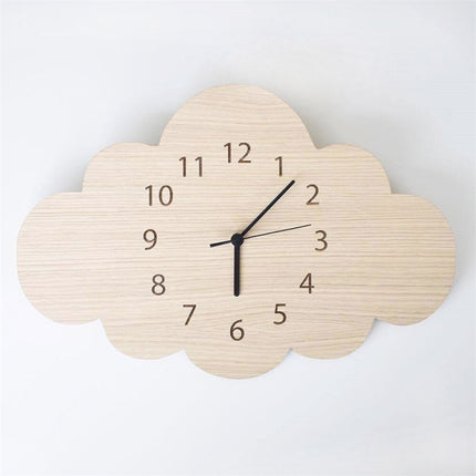 Pilven muotoinen puinen lasten seinäkello