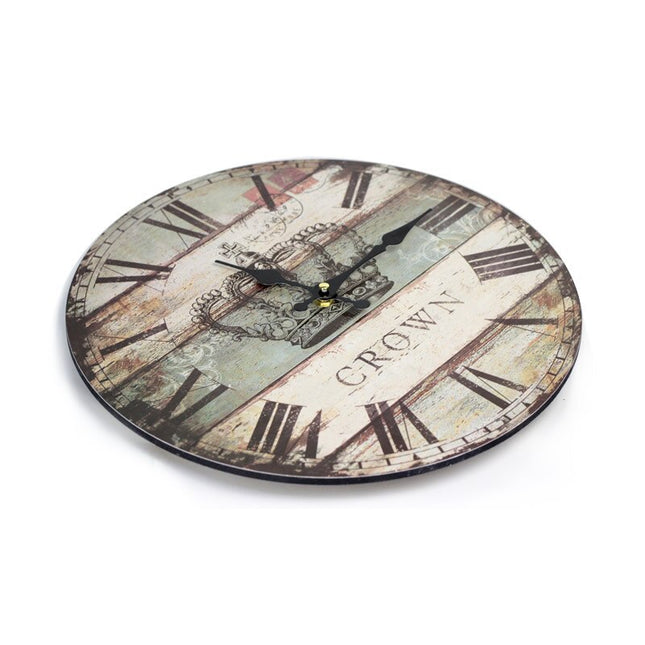 Vintage-seinäkello kruunu-kuviolla