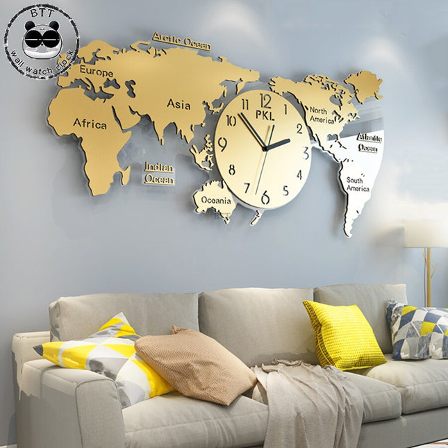 Iso maailmankartta seinäkello keittiöön