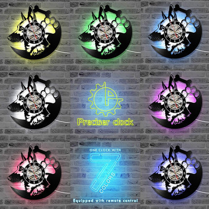 Saksanpaimenkoira vinyylilevy seinäkello