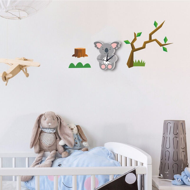 Söpö koala-seinäkello lastenhuoneeseen