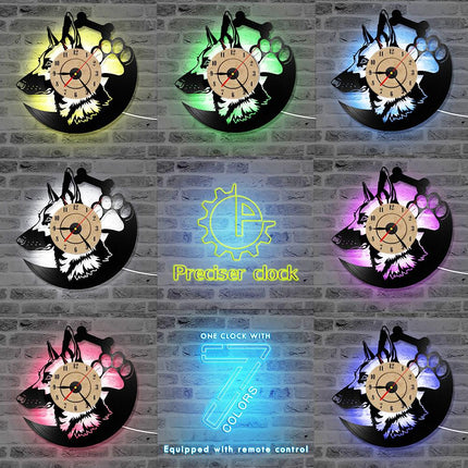 Saksanpaimenkoira vinyylilevy seinäkello