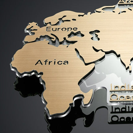 Hopeanvärinen maailmankartta seinäkello mantereilla