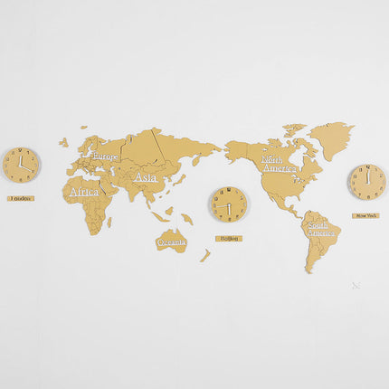 Moderni maailmankartta-kello olohuoneeseen
