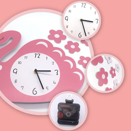 Joutsen-seinäkello kruunulla lastenhuoneeseen