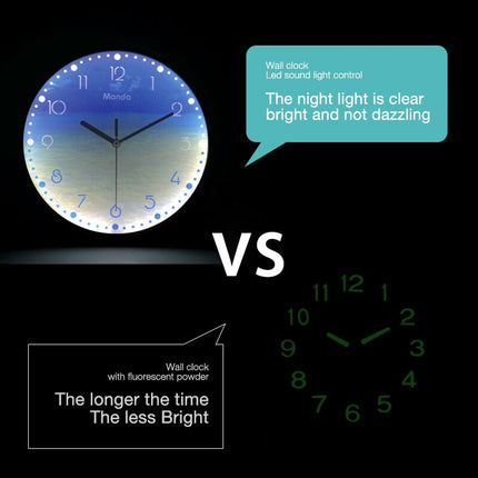 Valaistu LED-seinäkello yövalotoiminnolla