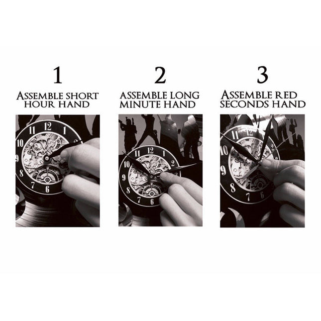 Parturi-aiheinen vinyylilevy seinäkello miehelle