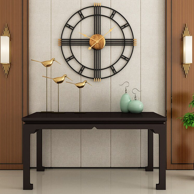 Jättikokoinen musta metalliseinäkello