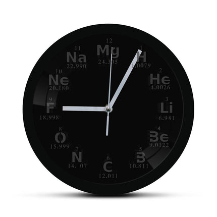 Alkuaine-seinäkello LED-valaistuksella
