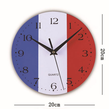 Ranskan lippu-aiheinen pyöreä seinäkello