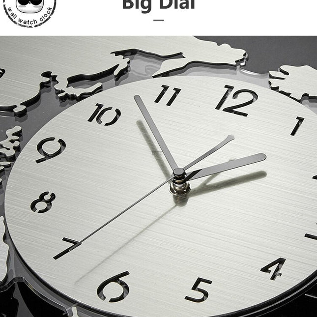 Iso maailmankartta seinäkello keittiöön