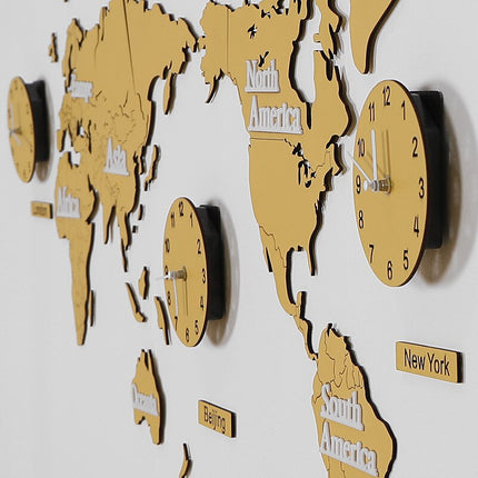 Moderni maailmankartta-kello olohuoneeseen