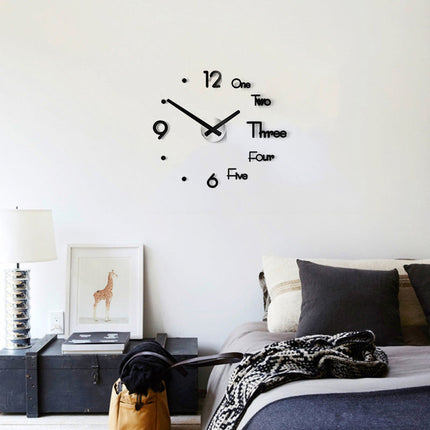 Moderni 3D DIY-seinäkello numeroilla
