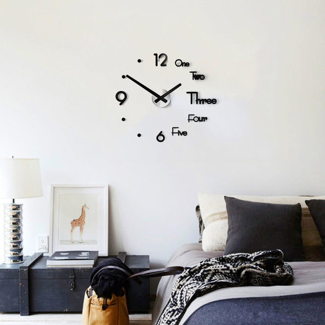 Moderni 3D DIY-seinäkello numeroilla