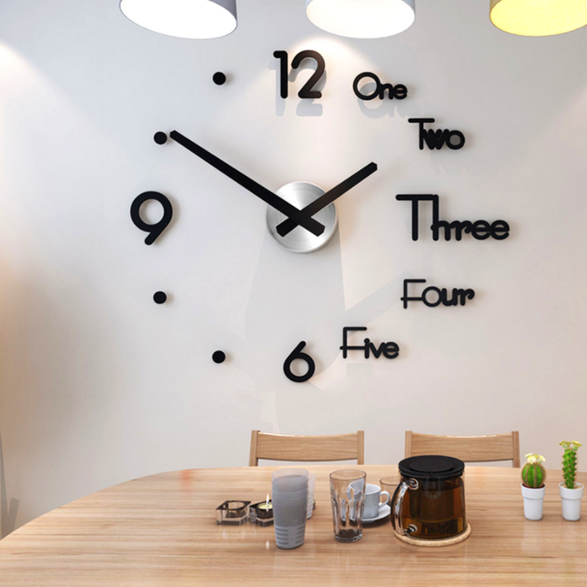 Moderni 3D DIY-seinäkello numeroilla