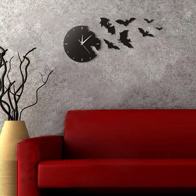Moderni seinäkello lepakoilla sisustukseen