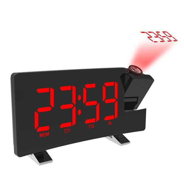 Digitaalinen LED-pöytäkello projektorilla