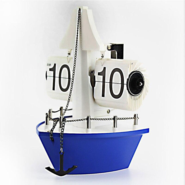 Veneen muotoinen kääntökello merelliseen sisustukseen