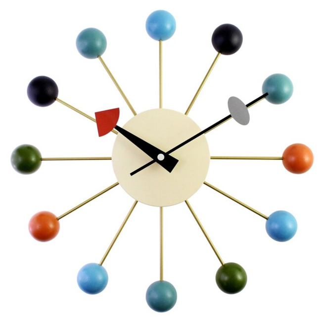 Värikäs moderni design palloseinäkello