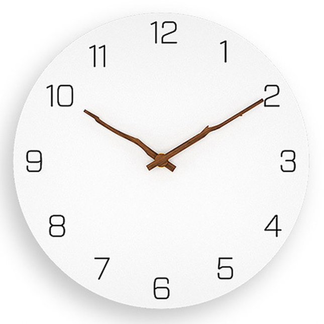 Skandinaavinen minimalistinen seinäkello puuviisareilla