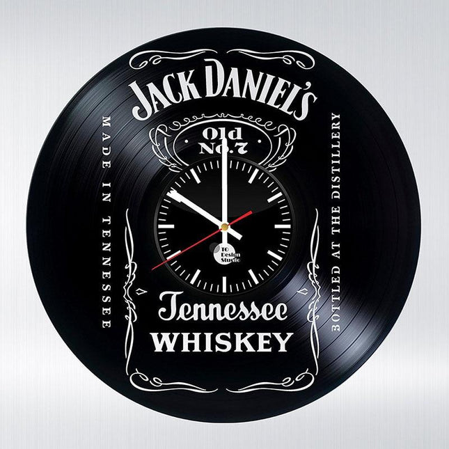 Jack Daniel's -logo vinyylilevy-seinäkello