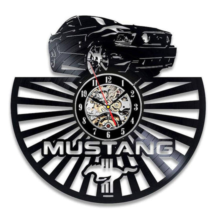 Mustang-auto vinyylilevy seinäkello