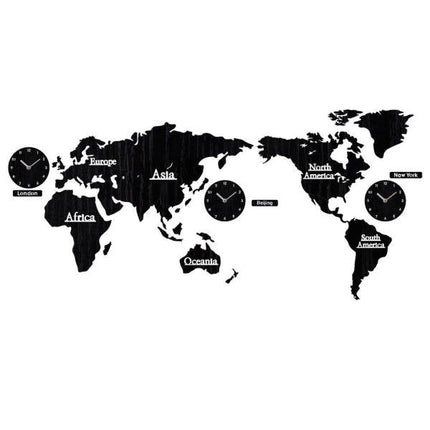 Suuri maailmankartta seinäkello usealla ajalla