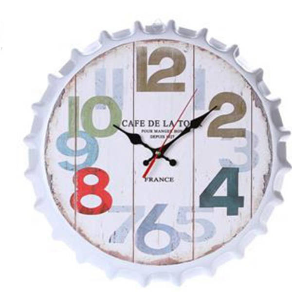 Vintage seinäkello pullonkorkki design