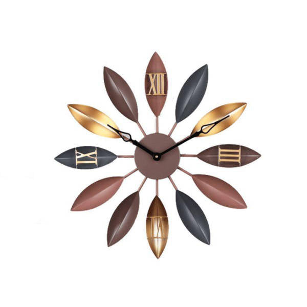 Metallinen seinäkello kukan terälehti design