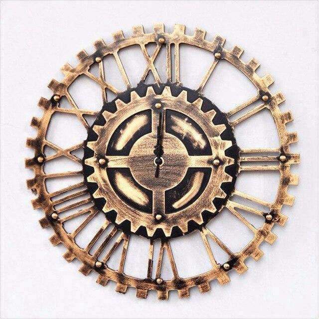 Retro teollinen seinäkello hammasratas design
