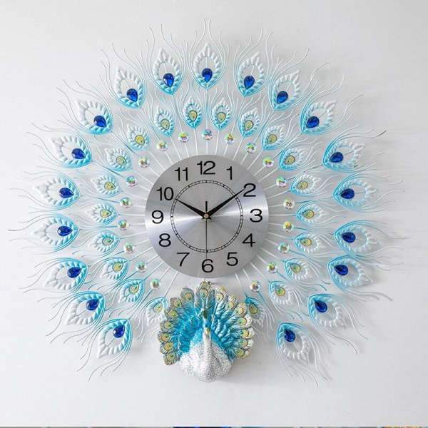 Upea riikinkukko seinäkello olohuoneeseen