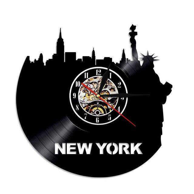 New Yorkin kaupunginosa vinyyli-seinäkello