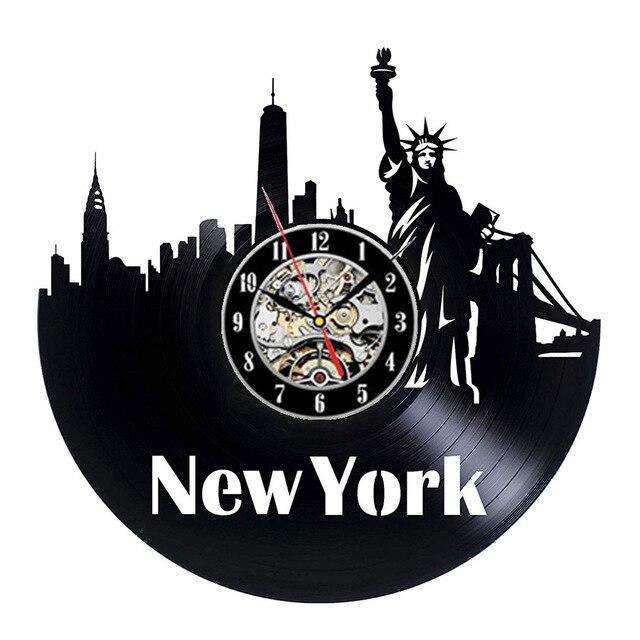 Vapaudenpatsas New York seinäkello vinyylistä