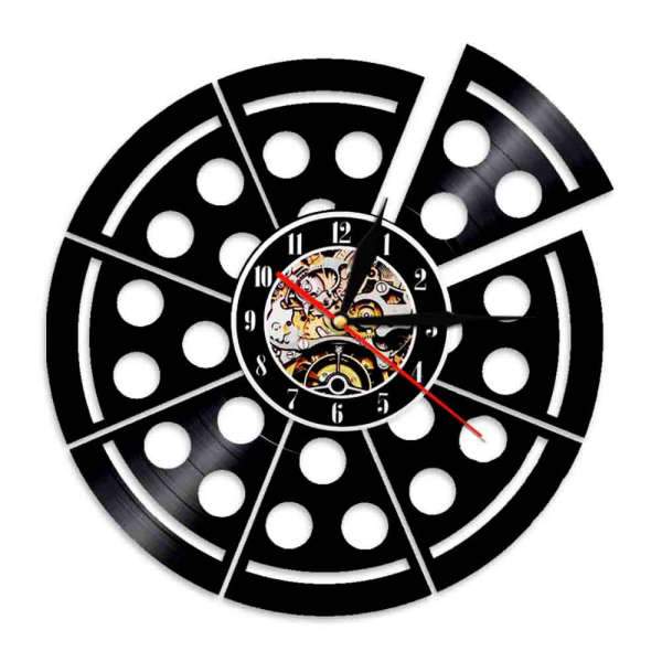 Pizza vinyylilevy seinäkello keittiöön