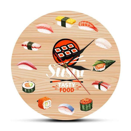 Puinen sushi seinäkello ravintolaan