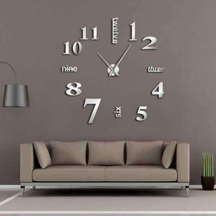 DIY seinätarra kello englanninkielisillä numeroilla