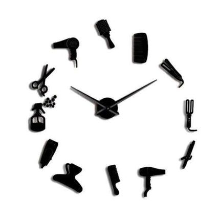 DIY seinätarra kello parturiliikkeeseen