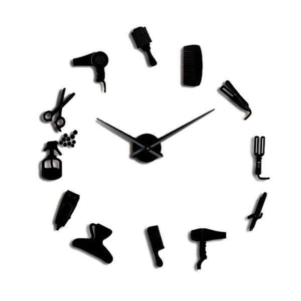 DIY seinätarra kello parturiliikkeeseen