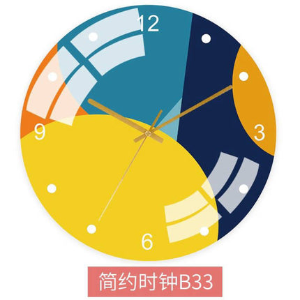 Värikäs abstrakti skandinaavinen seinäkello