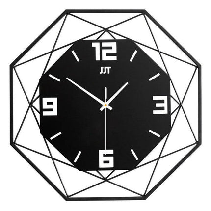 Musta metallinen geometrinen seinäkello