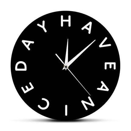 Moderni seinäkello "Have a nice day"