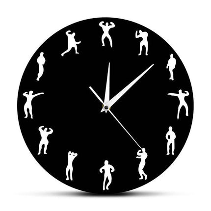 Kehonrakennus-teemainen seinäkello kuntosalille