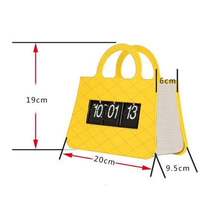 Käsilaukun muotoinen moderni kääntökello